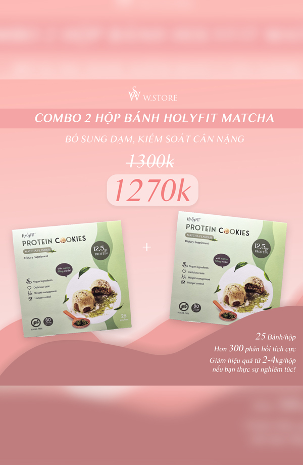 [Combo 2 Hộp] Bánh Matcha Hỗ Trợ Kiểm Soát Cân Nặng, Bổ Sung Đạm