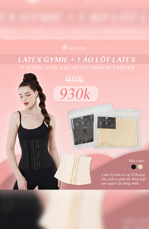 [Combo Gymie + Liner] Latex 25 Xương Thoáng Khí & Áo Lót